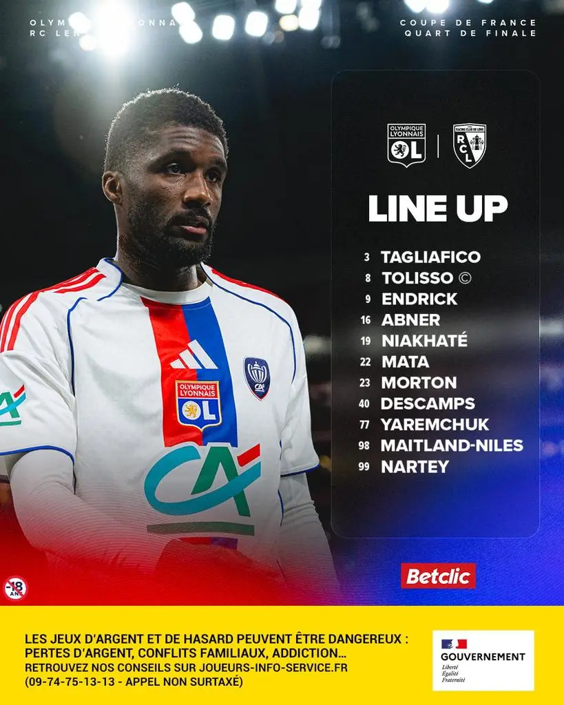حقق فريق لنس الفوز على ليون وتأهل إلى نصف نهائي كأس فرنسا في مباراة مثيرة ومشوقة.